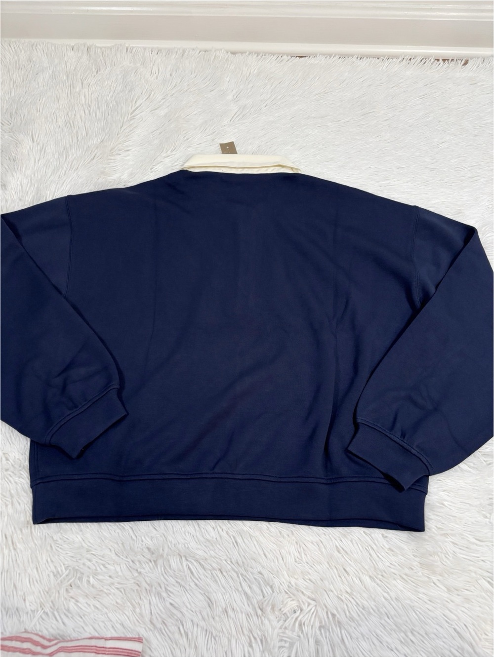 J Crew‎ NWT long sleeve Scuba-knit rugby sweatshirt oversized navy blue - Picture 12 of 12